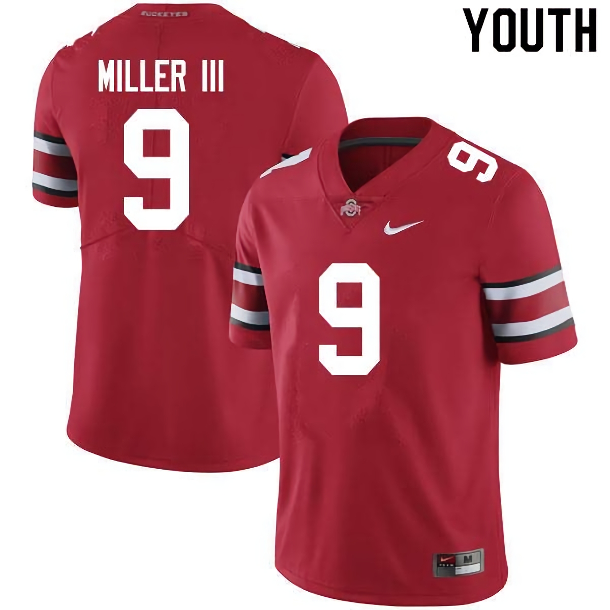 Jack Miller III Ohio State Buckeyes Youth NCAA #9 Nike Scarlet College Stitched Football Jersey COZ7056BY